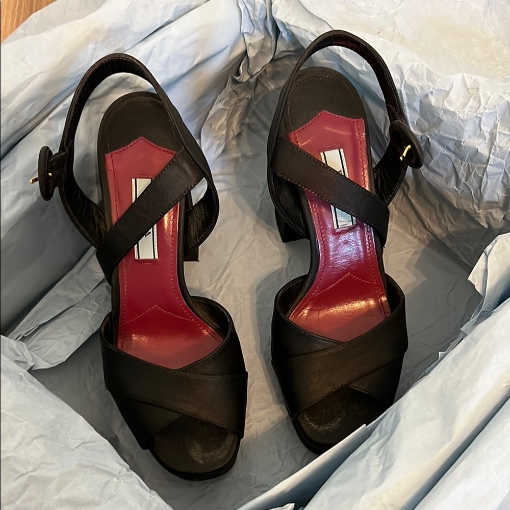 Prada Black Heeled Leather Shoes - Picture 10 of 12